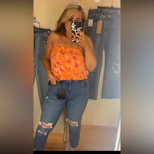 Floral Strapless Top